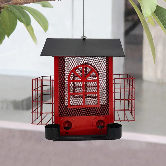 Washable Metal Hanging Bird Feeder | Multi-functional Squirrel Proof House-shaped | Bird Feeder Garden Decorations