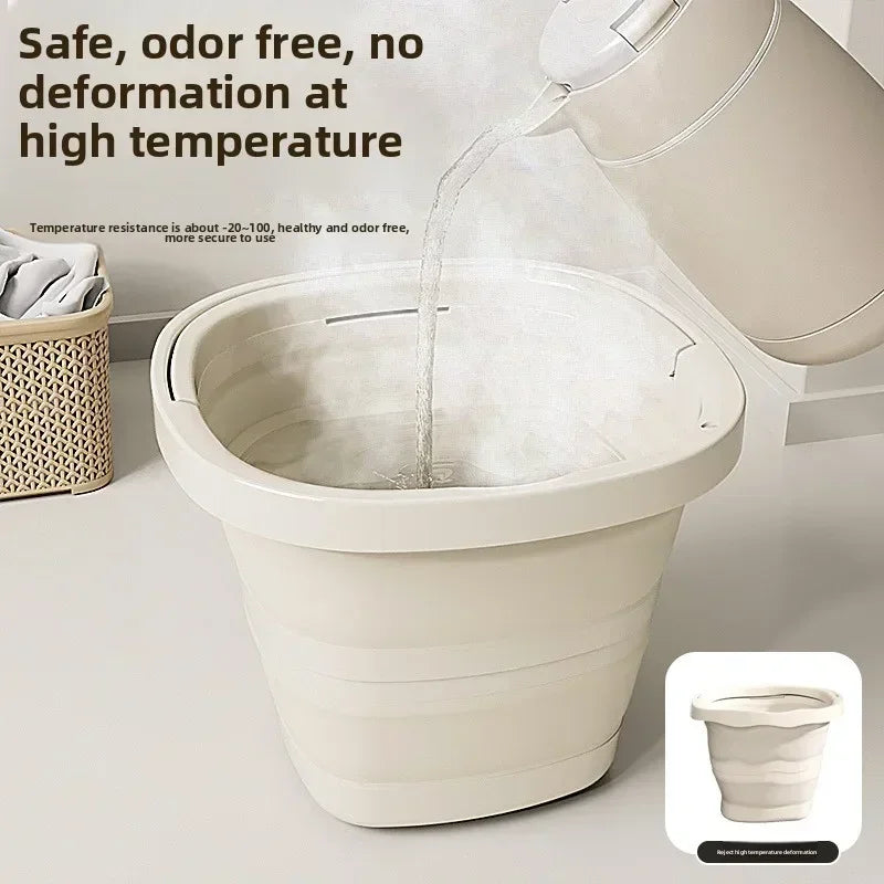 Multifunctional Folding Bucket 5/10L Portable Outdoor Fishing Bucket, Compact Thickened Collapsible Wash Basin