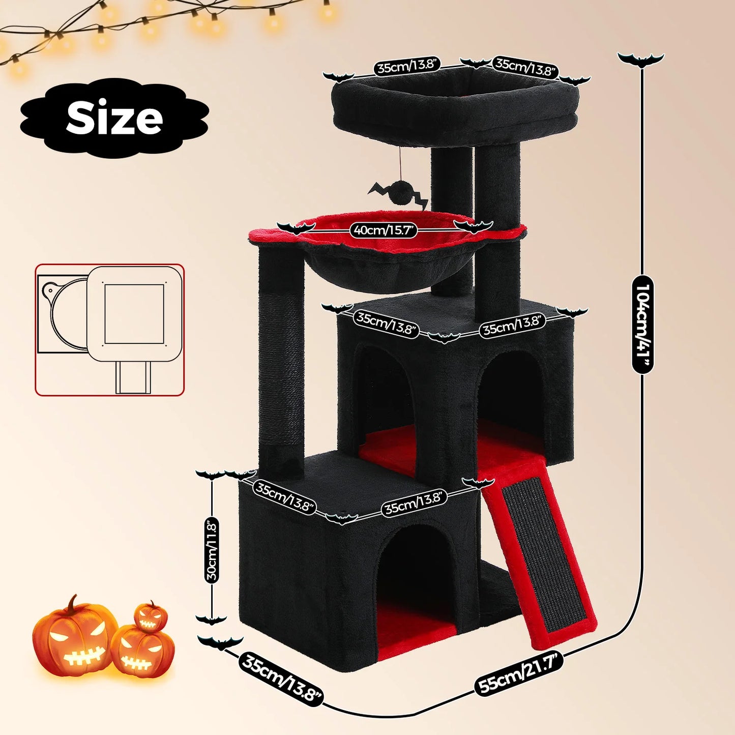 Large Cat Tree for Indoor Cats Multi-Level Tower with Spacious Condos Sisal Scratching Pad House Accessories Cat Toys