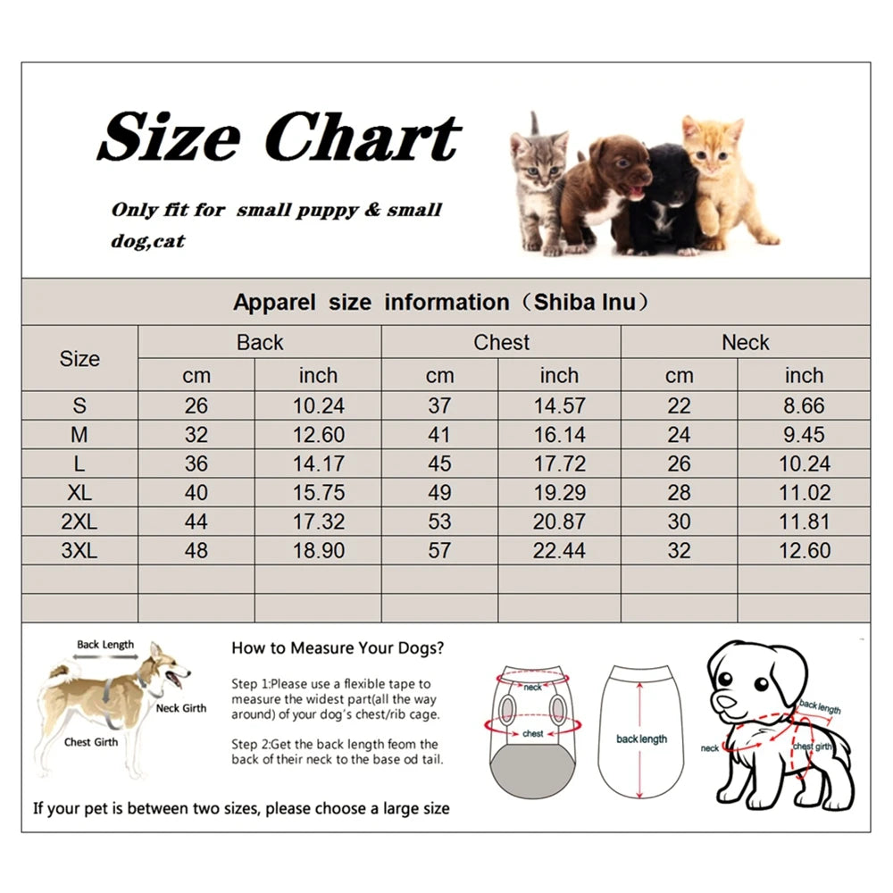Winter Fleece Dog Pajamas Clothes For Small/Medium Dogs and  Cats
