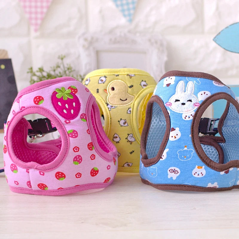 Dog Harness Vest |  Pet Collar And Leash Set | Soft Adjustable Designer Custom | For Cats and dogs