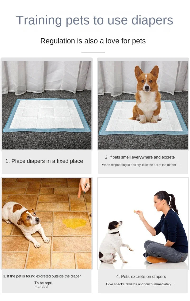 100/50/40/20PCS Absorbent Disposable Puppy Training Pee Pads Quick Dry Surface Mat Cat & Dog Supplies