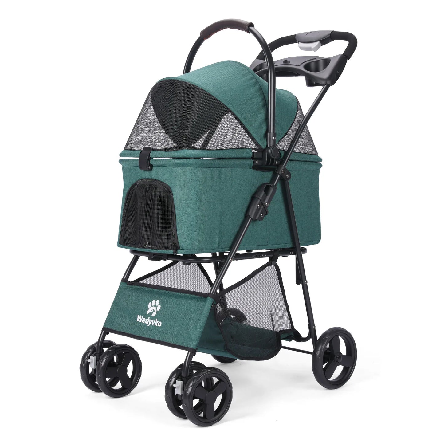 3 in 1 Pet Stroller with Removable Carrier, Folding Stroller for Small/Medium Dogs and Cats, Waterproof, All-Terrain, with Sun Screen