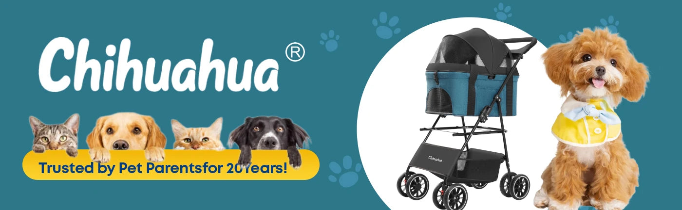 Pet Stroller with Canopy 4 Wheels | Strolling Cart for Small/Medium Dogs and Cats with Removable Carrier Breathable Mesh