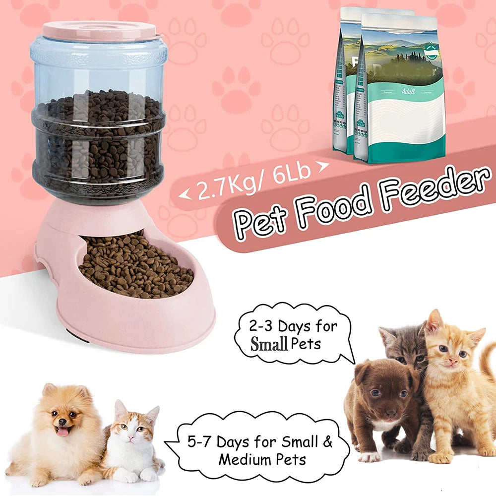 Automatic Water Dispenser Large Capacity, Small Dog and Cat Food /Water Dispenser