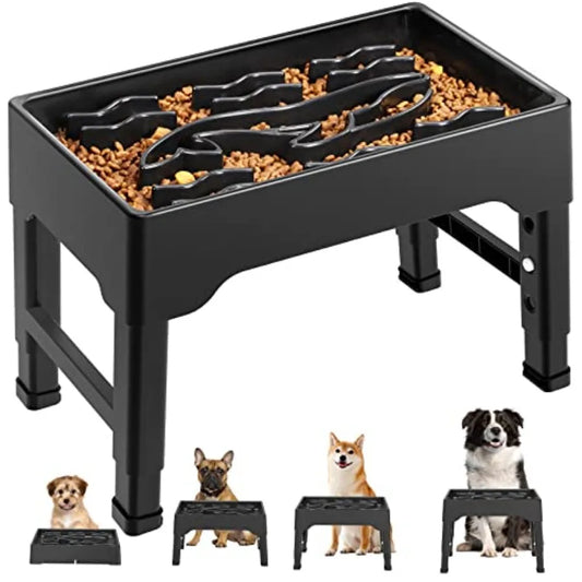 【Spot goods】Elevated Slow Feeder Dog Bowls 9 Cups for Large Breed with 4 Adjustable Heights