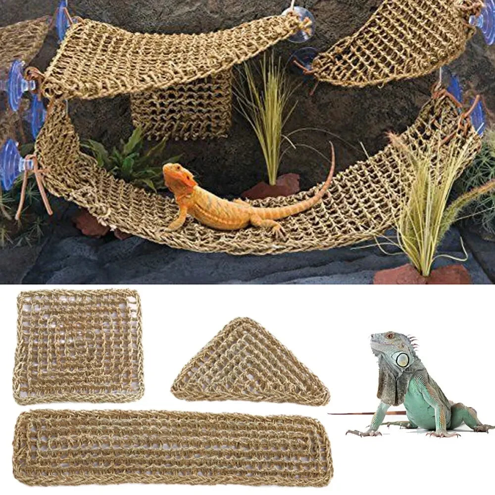 Bearded Dragon Hammock, Reptile Lounger for Chameleon Lizards, Gecko, Snakes, Iguana, Reptiles  Pet Bed Swing