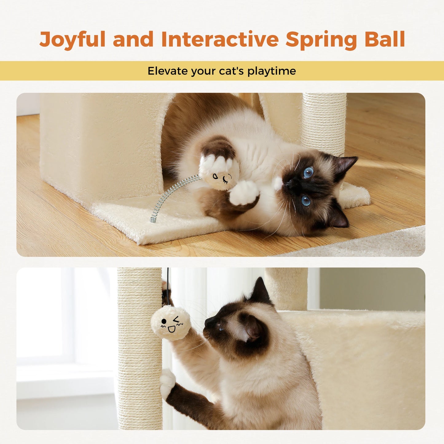 Large Cat Tree for Indoor Cats Multi-Level Tower with Spacious Condos Sisal Scratching Pad House Accessories Cat Toys
