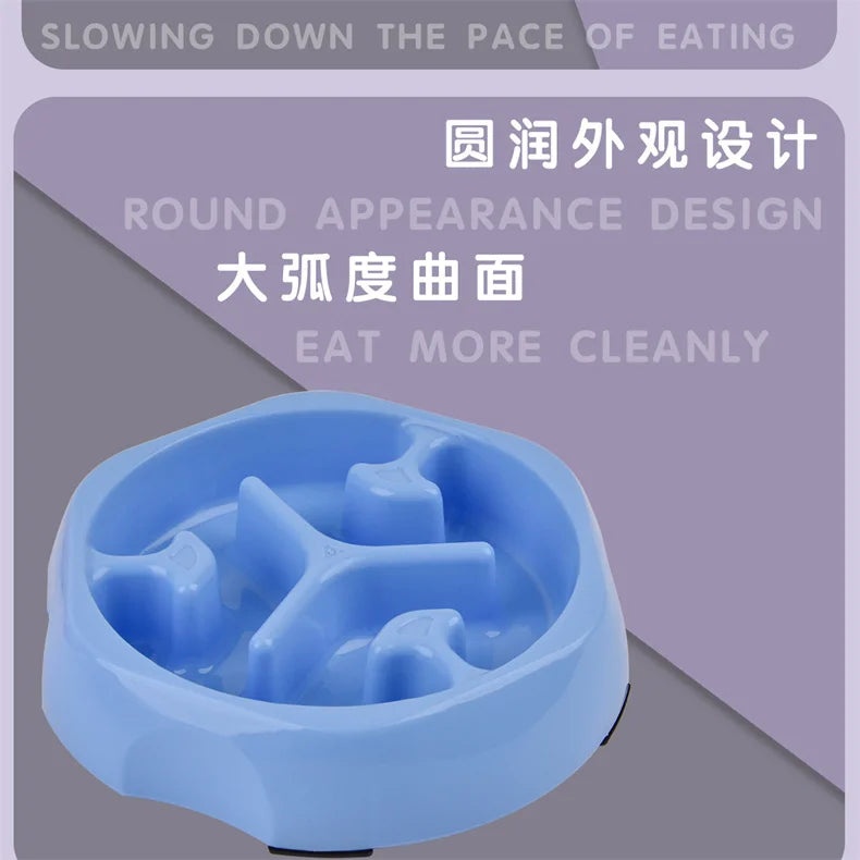 Slow Feeder  Bowl Anti-choking Plastic Dog and Cat Puzzle Food Bowl, For Anxiety Relief