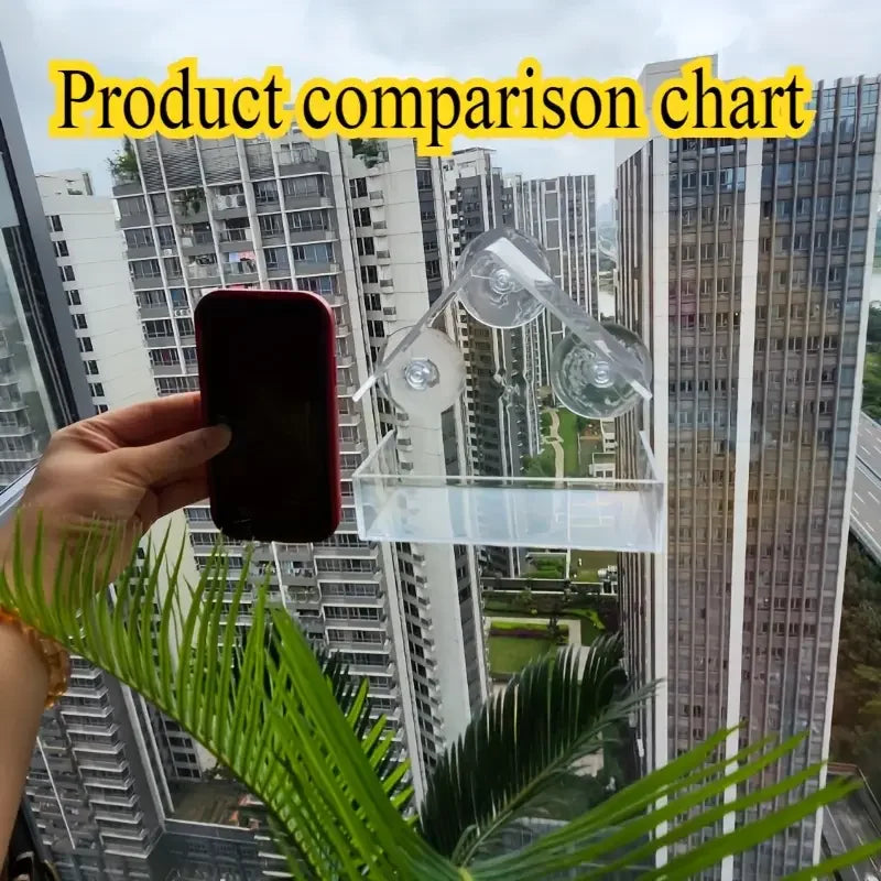 Transparent Bird Feeder Birds House for Outdoor Windo with Strong Suction Cups for Wild Birds