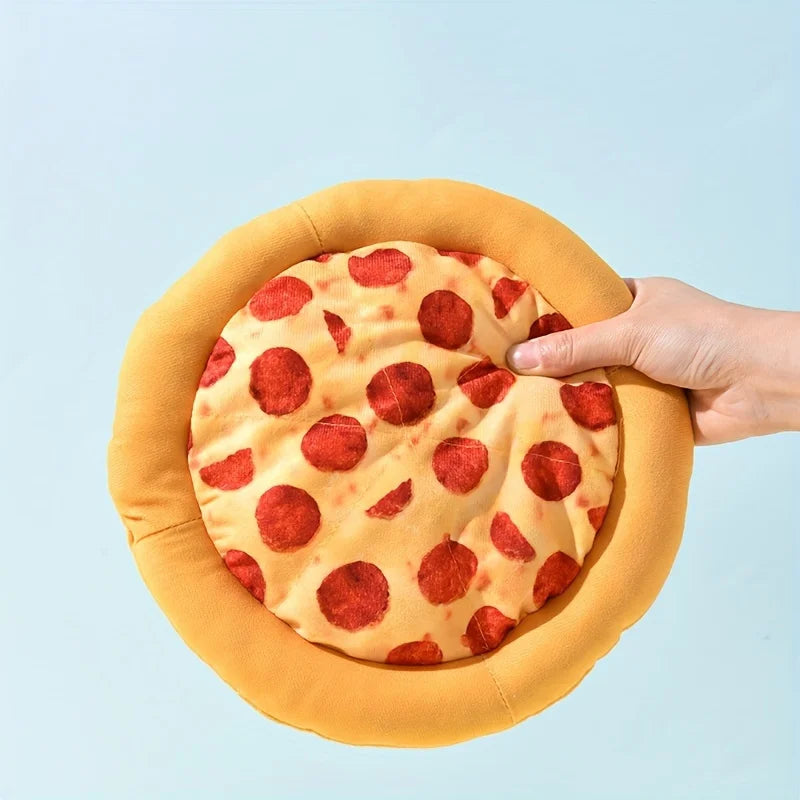 Squeaky Plush Pizza & Shrimp Dog Toy | Durable Chew for Small Breeds Interactive Play | Soft Teething Puppy Chew Toys