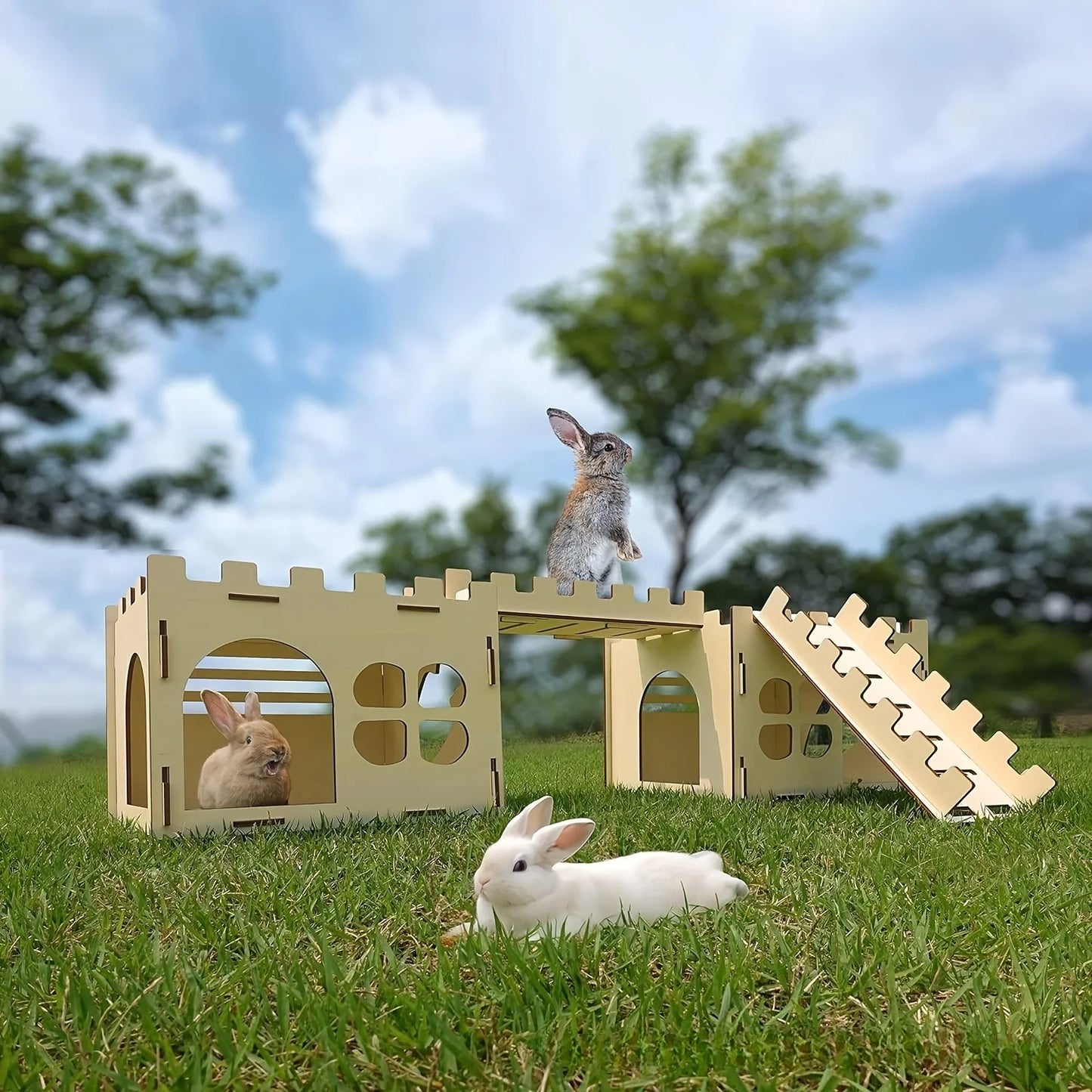 Rabbit Castle Hiding Place, Guinea Pig, Totoro, Hedgehog, Detachable Habitat, Toy Decoration, Evading House, Wood