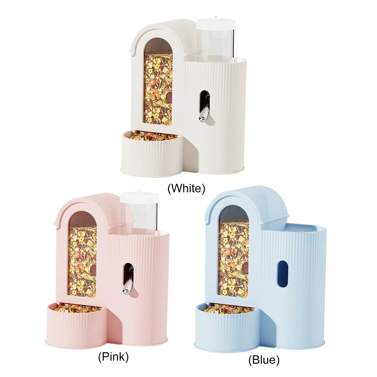 2-in-1 Automatic Food Bowl Large Capacity Hamster Feeder  No Drip for Hamster, Guinea Pig, Rat and Small Animals