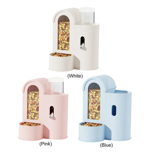 2-in-1 Automatic Food Bowl Large Capacity Hamster Feeder  No Drip for Hamster, Guinea Pig, Rat and Small Animals