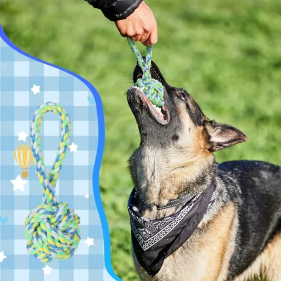 15-Piece Dog Rope Toys - Heavy Duty Cotton Tough Tug Toys for Aggressive Chewers Medium to Large Breeds Puppy Teeth Cleaning