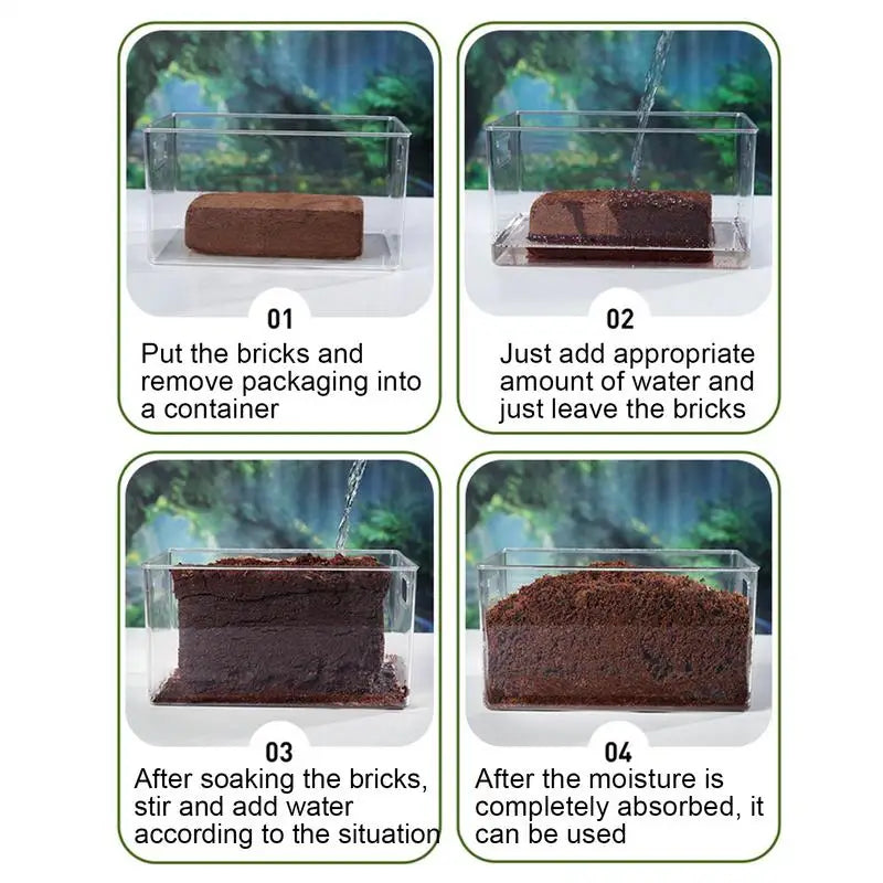 Coco Coir Compressed | Coco Fiber Substrate | Snake Bedding | Reptile Tank Landscaping Mulch for Geckos, Tortoises, Frogs