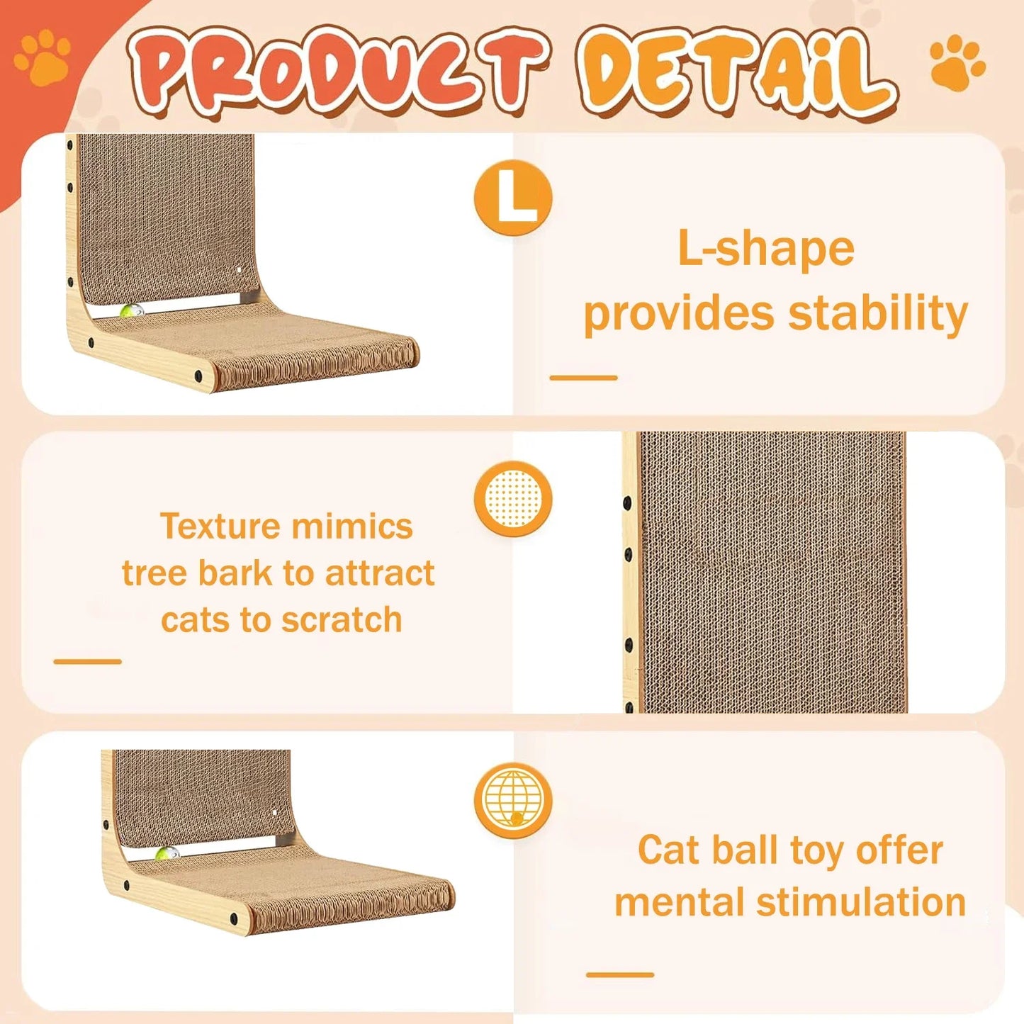2pcs/6pcs L Shape, 23.6 Inch Indoor Cat Scratching Post, Protective Furniture Cardboard
