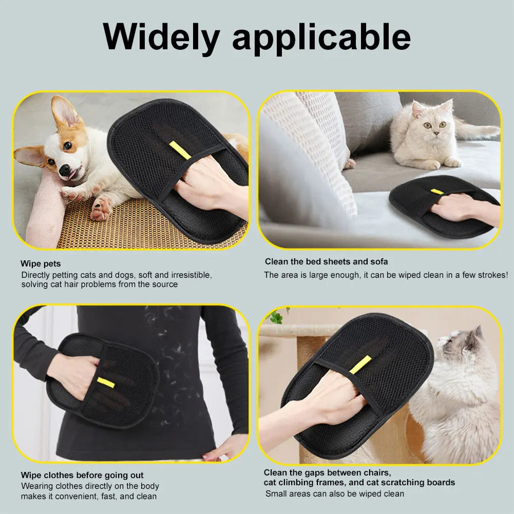 Pet Grooming Gloves Hair Remover Brush  for Dog Cat Rabbit with Long/Short/Curly Hair