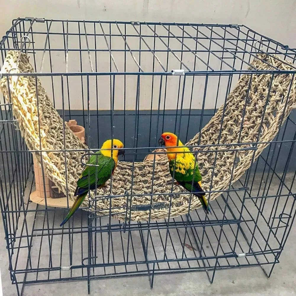 30"x7" Seagrass Mat for Birds: Parrot Hammock, Climbing Ladder, Chew Toy for Cage.