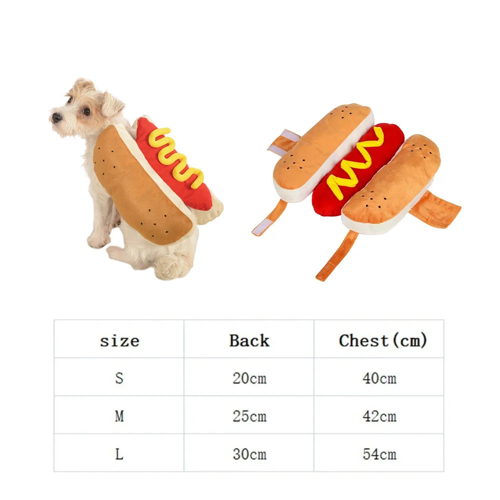Funny Halloween Dog Costumes | Hot Dog Shaped Dachshund Sausage Adjustable Clothes | Pet Apparel Dressing Up Cat Party Costume Suit
