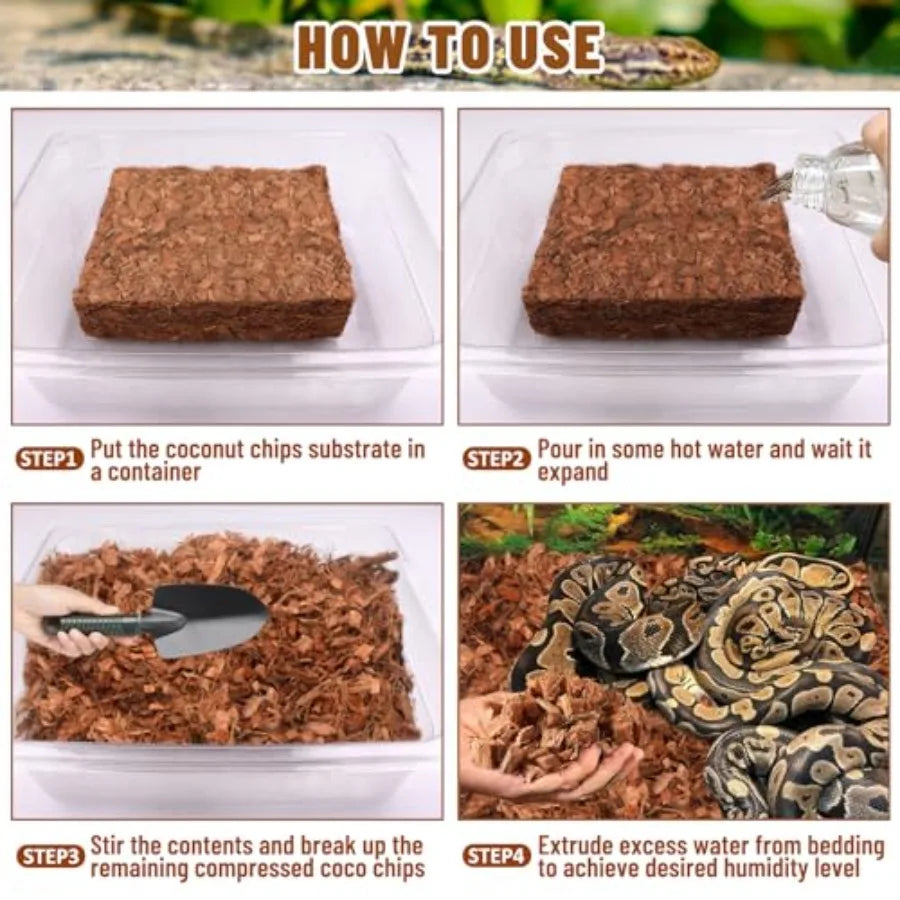 【Spot goods】10LB Coconut Chip Substrate for Reptiles | 72 Quart Coconut Fiber Substrate | Coco Chips Substrate Coconut Husk Bedding