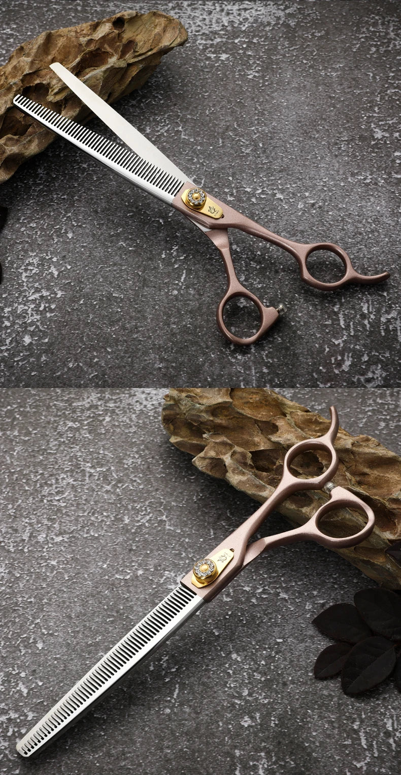 Fenice High-grade 7.5inch JP440C Steel Specials pet grooming thinner scissors Thinning rate 35%