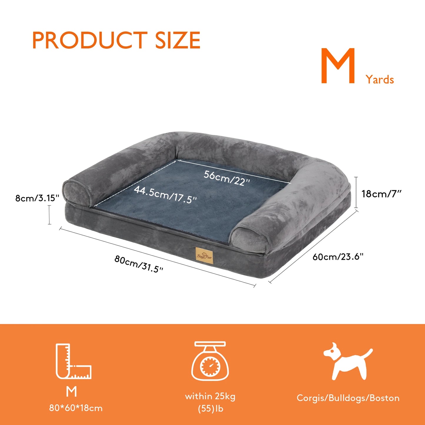 Extra Large Orthopedic Pet Mattress | Couch Sleeping Bed Cushion with Removable Washable Cover Soft Sponge Foam