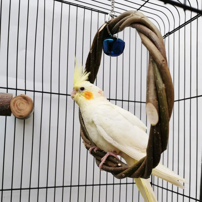 Solid Wood Parrot Stand Training | Wooden Pole Ladder Game Small Pet Interactive Amusement Park Desktop