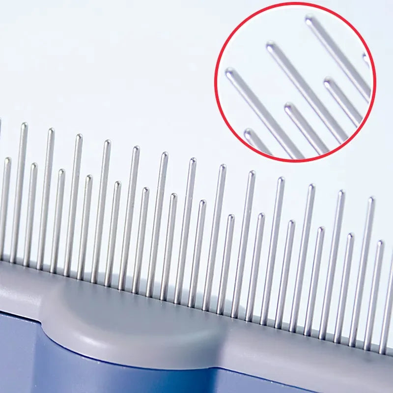Dog and Cat Comb Hair Remover Self-cleaning, Massage  Brush One Click Combs for  Hair Knot