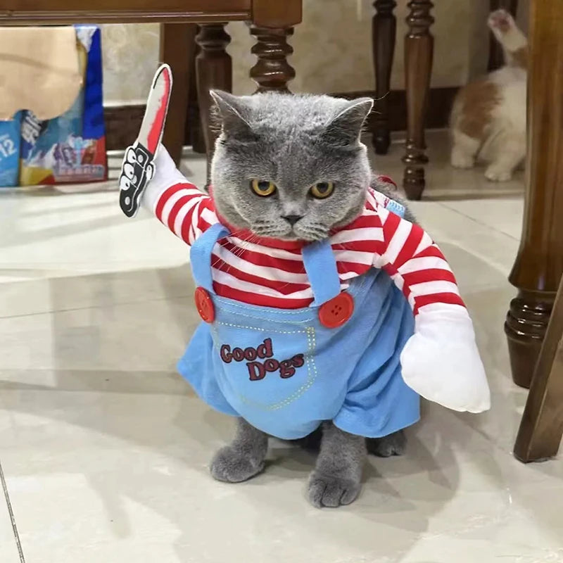Halloween Cosplay Costumes For Small Medium Dog/ Cats Creative Pet Party Jumpsuits Soft Warm  Coat