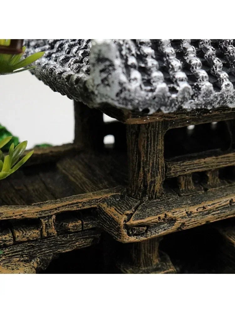 Simulation Decoration Fish Tank Ornament |  Resin Aquarium Decor Landscape House Model