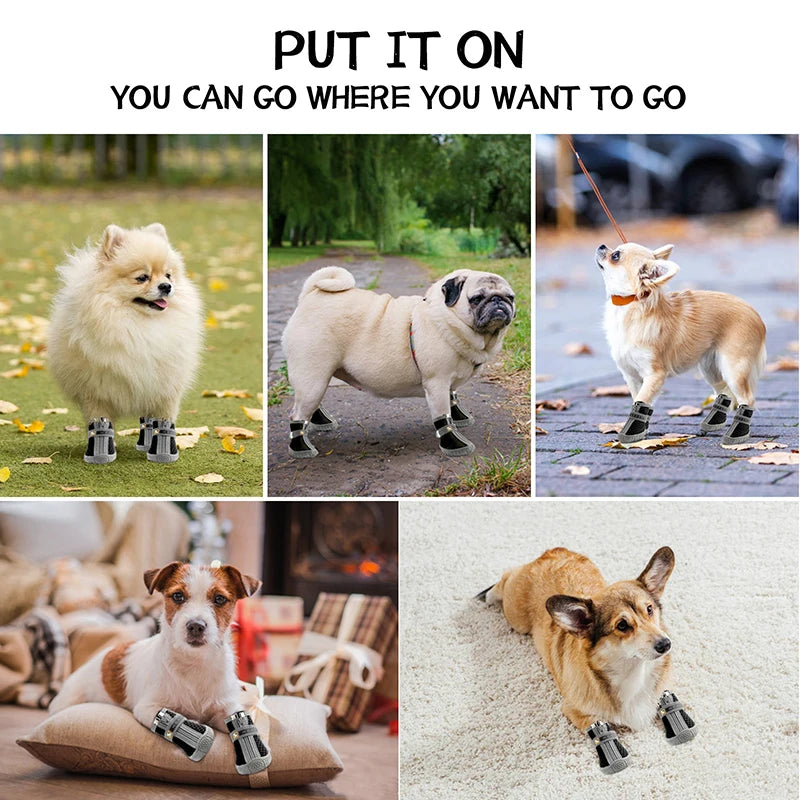 Dog Shoes Non-Slip Soles | Thick Plush  Paw Protection  Shoes Warm For Dog |  Breathable Climbing Pet Booties
