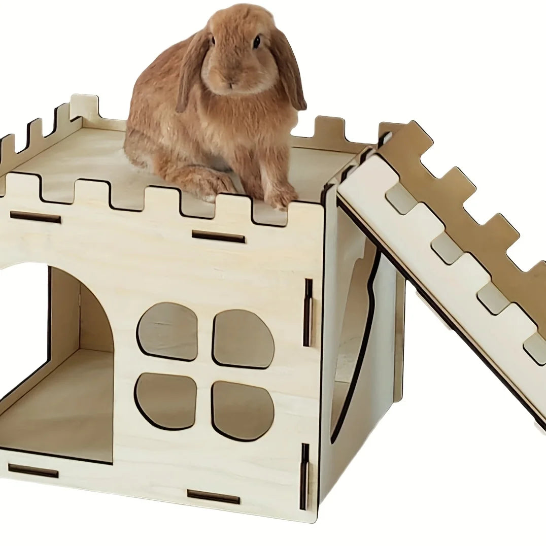 Rabbit Castle Hiding Place, Guinea Pig, Totoro, Hedgehog, Detachable Habitat, Toy Decoration, Evading House, Wood