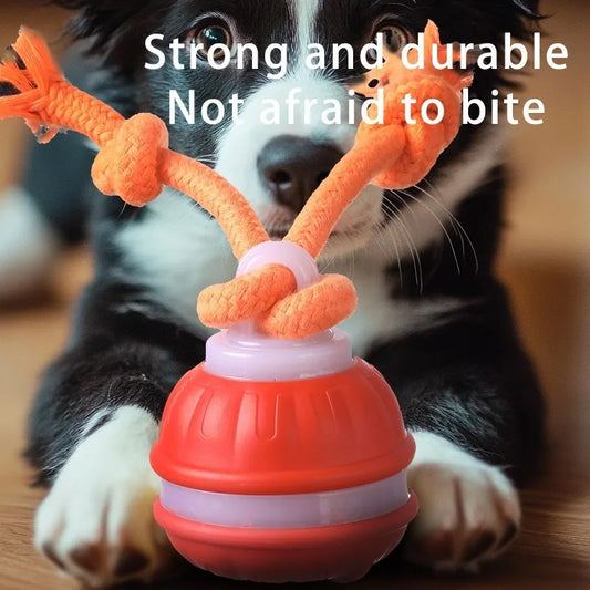 Smart Interactive Teasing Ball With Motion Activated Automatic Moving Squeaky Dog Toy Balls 
 Chew Toys Knot Rope