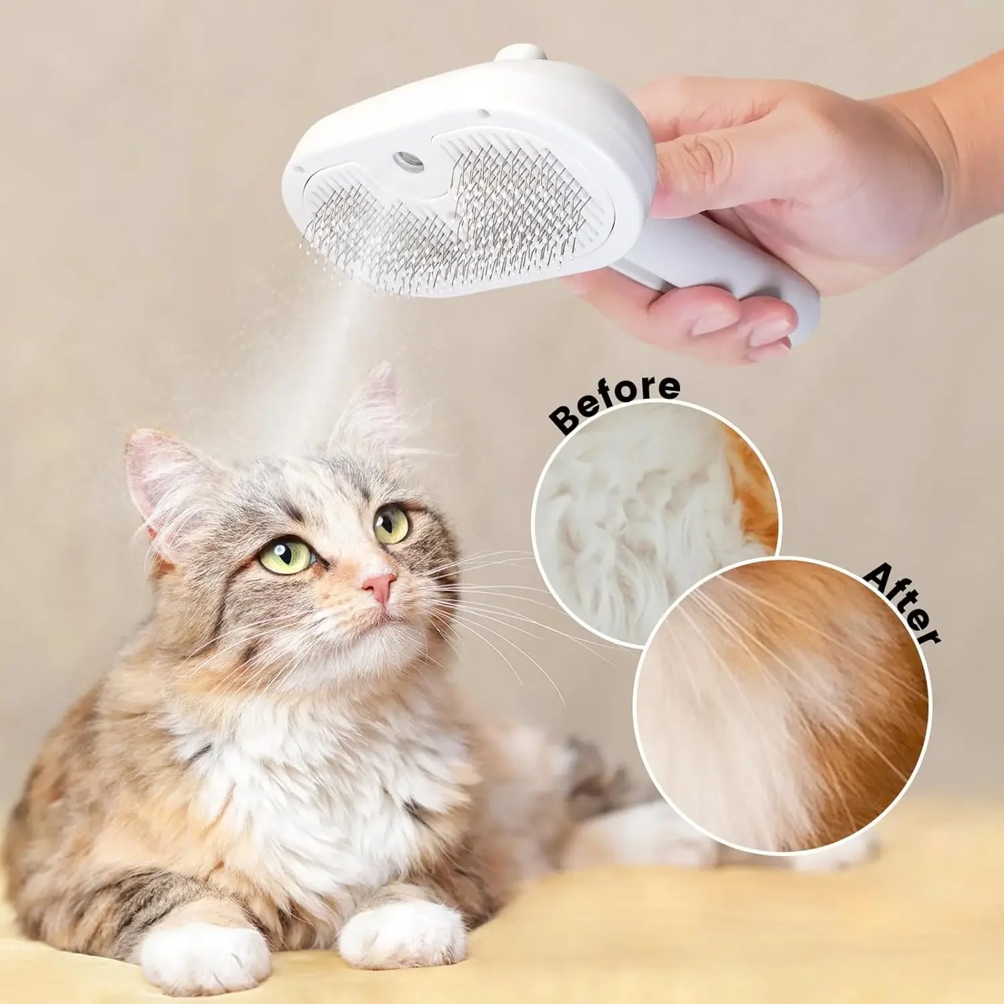 Upgraded Pet Spray Grooming Comb Steamy Floating Hair Removal Cleaning Brush Styling for Dogs & Cats Accessories