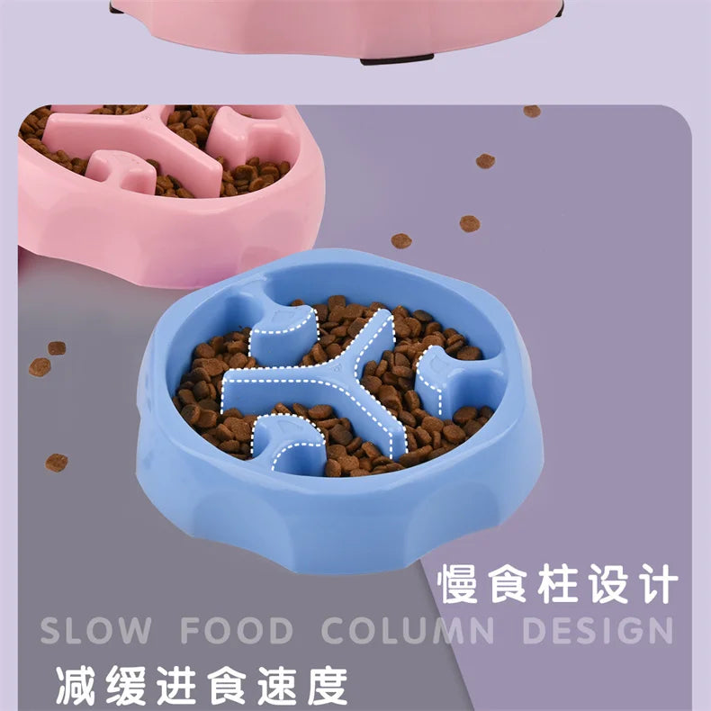 Slow Feeder  Bowl Anti-choking Plastic Dog and Cat Puzzle Food Bowl, For Anxiety Relief
