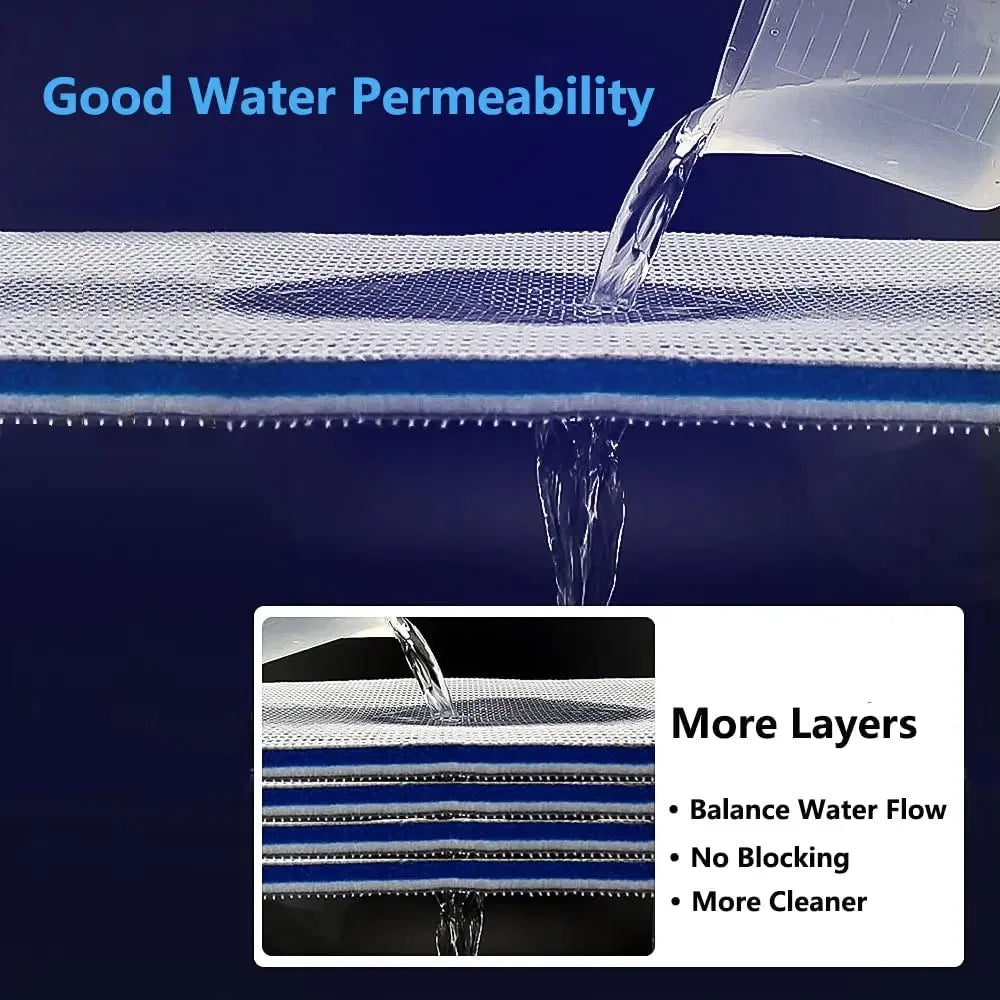 12D 8D Aquarium Filter Bio Sponge | Fish Tank Filter Media No Glue | Foam Cotton Skimmer Aquarium Water Filtration