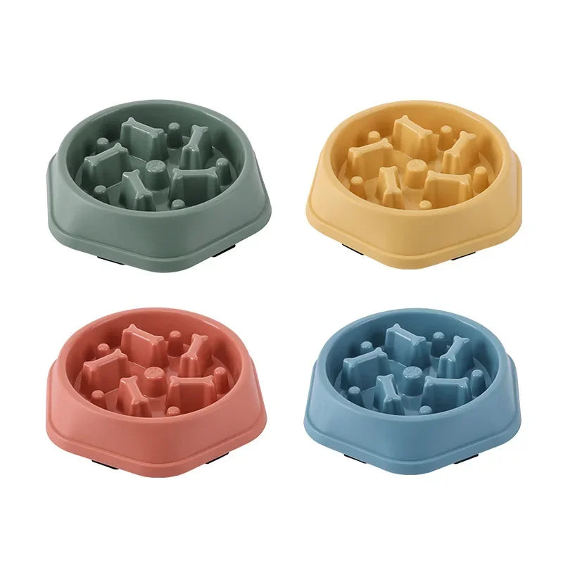 Pet Cat And Dog Slow Food Bowl, Anti-choking Thickened And Non-slip Multiple Colors and Shapes