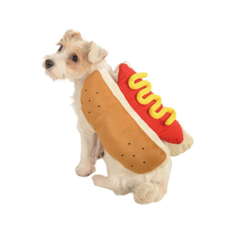 Funny Halloween Dog Costumes | Hot Dog Shaped Dachshund Sausage Adjustable Clothes | Pet Apparel Dressing Up Cat Party Costume Suit