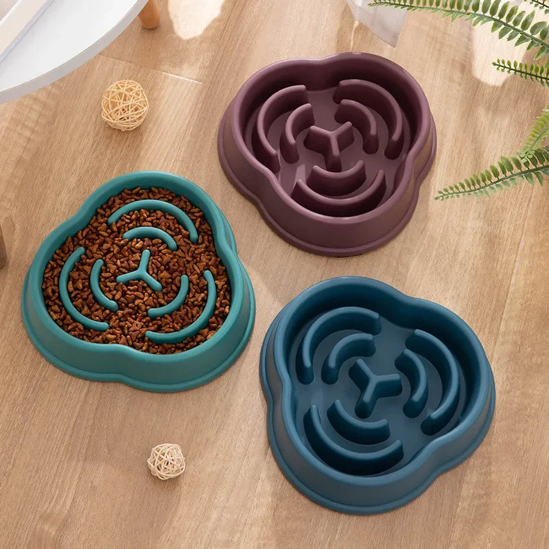 Pet Cat And Dog Slow Food Bowl, Anti-choking Thickened And Non-slip Multiple Colors and Shapes