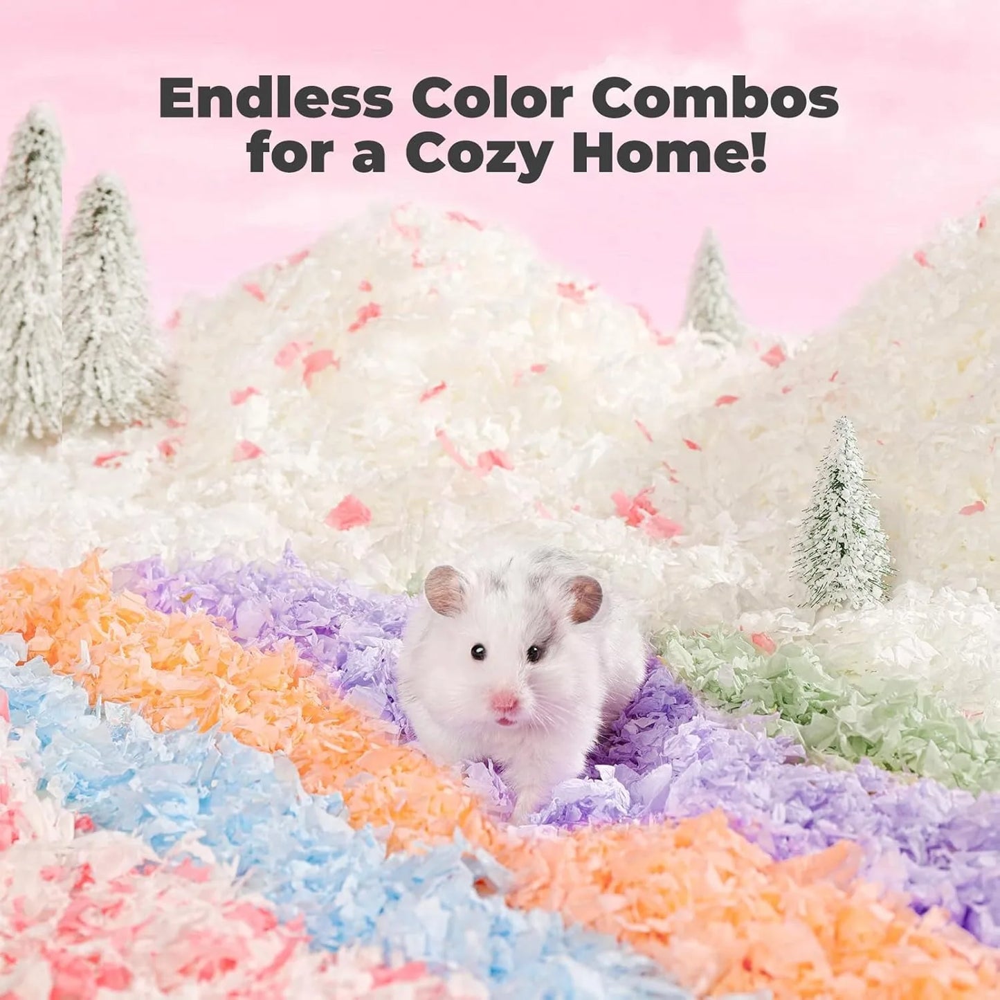 23L/50L Paper Small Pet Bedding, Hamster, Rabbits, Guinea Pigs, Odor Control Dust-Free, Moisture Absorbent Natural Shavings Bedding