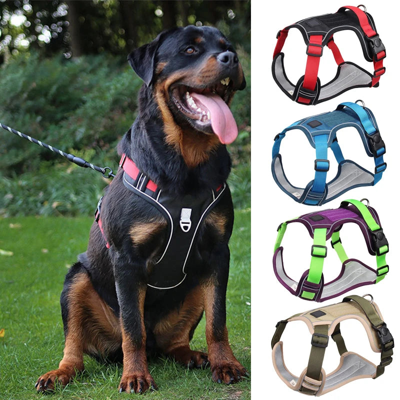 Dog Harness Reflective Medium/Large Dogs | Tactical Vest Big 1680D Waterproof Oxford Cloth