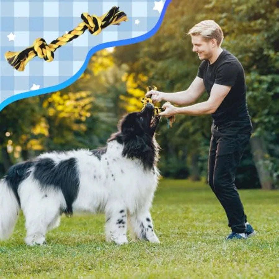 15-Piece Dog Rope Toys - Heavy Duty Cotton Tough Tug Toys for Aggressive Chewers Medium to Large Breeds Puppy Teeth Cleaning