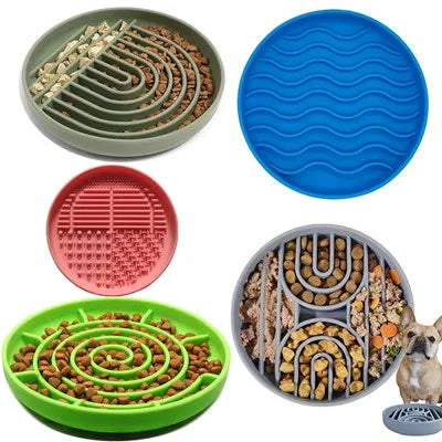 Pet Cat And Dog Slow Food Bowl, Anti-choking Thickened And Non-slip Multiple Colors and Shapes