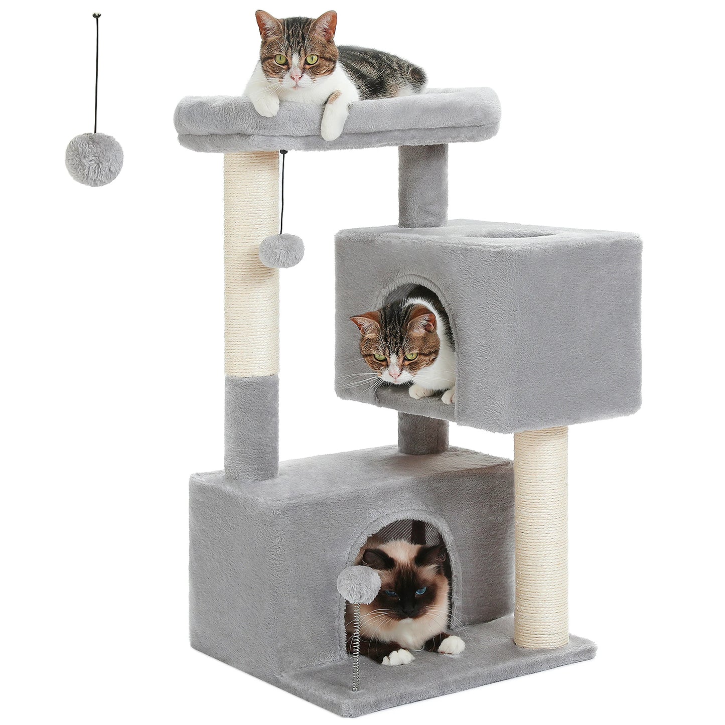 Large Cat Tree for Indoor Cats Multi-Level Tower with Spacious Condos Sisal Scratching Pad House Accessories Cat Toys