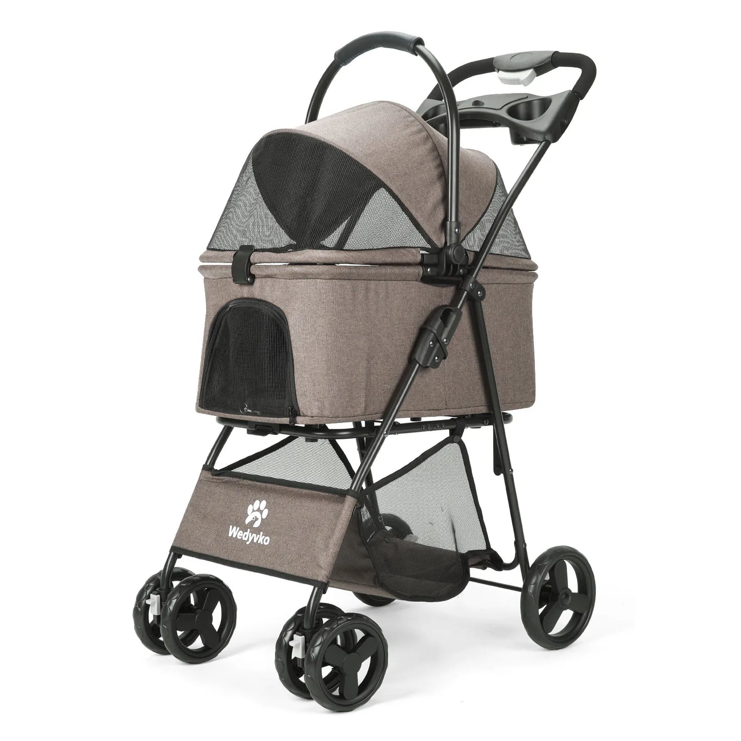 3 in 1 Pet Stroller with Removable Carrier, Folding Stroller for Small/Medium Dogs and Cats, Waterproof, All-Terrain, with Sun Screen