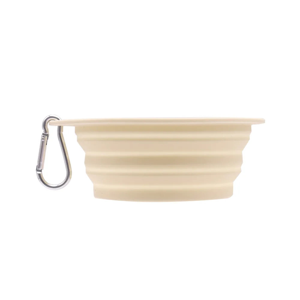 Collapsible Silicone Dog Food/Water Bowl, Outdoor Travel Portable  with Carabiner