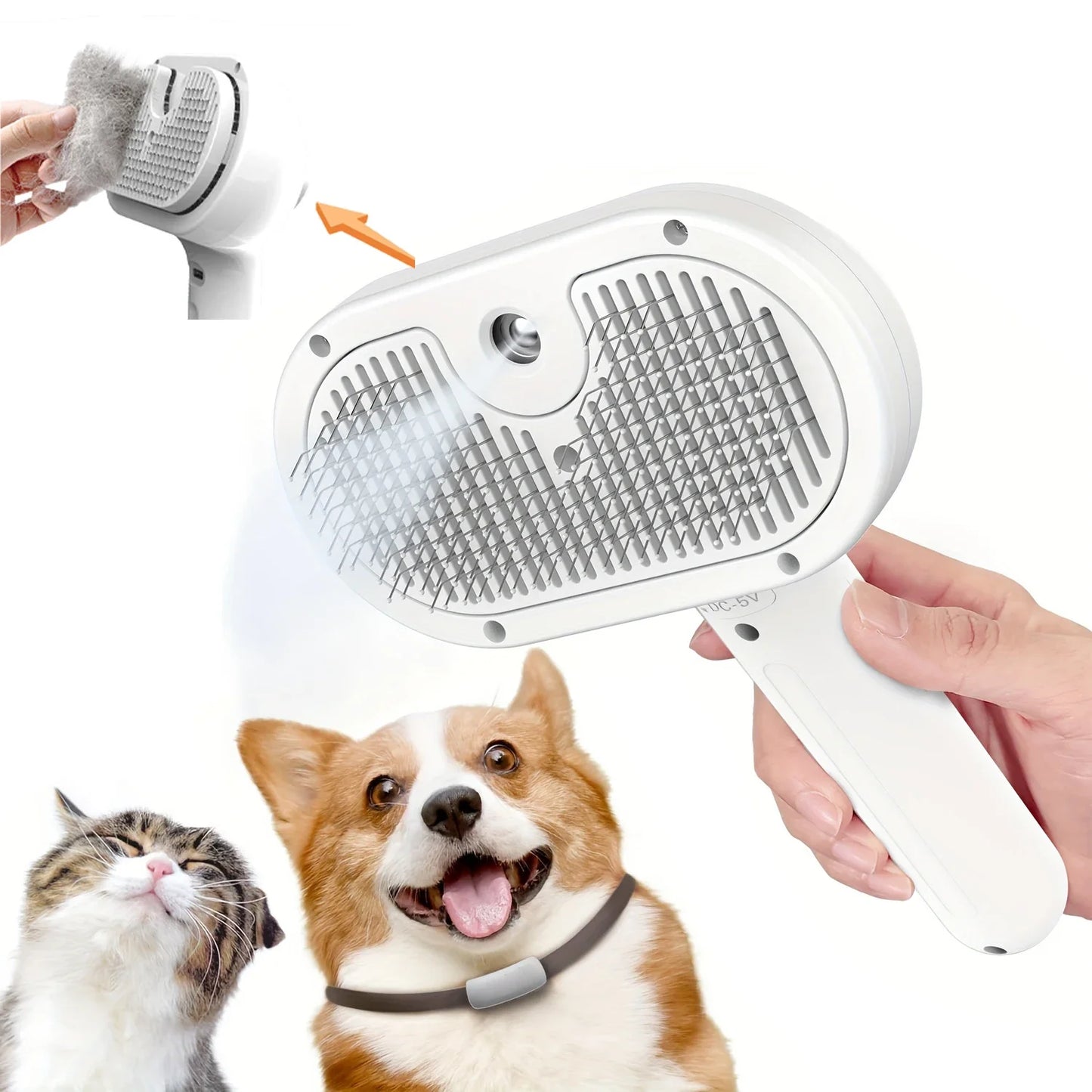 Upgraded Pet Spray Grooming Comb Steamy Floating Hair Removal Cleaning Brush Styling for Dogs & Cats Accessories