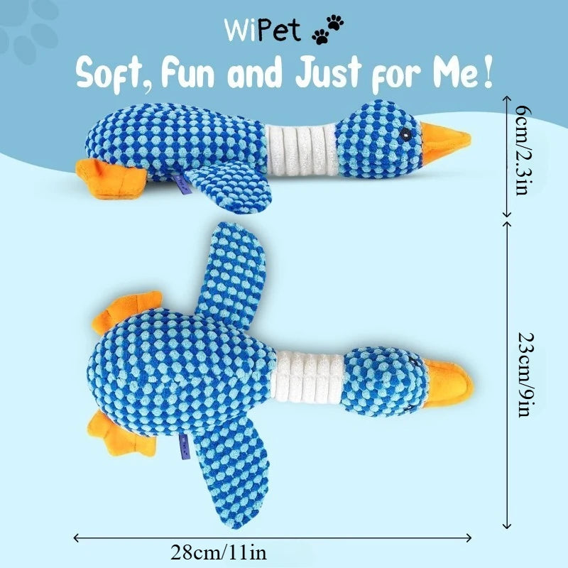 Indestructible Cat/Dog Toys for Aggressive Chewers | Squeaky Interactive Plush Duck Toy