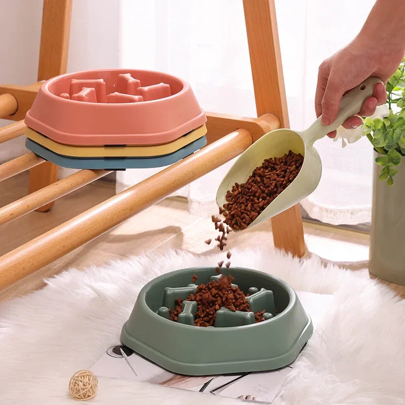 Pet Cat And Dog Slow Food Bowl, Anti-choking Thickened And Non-slip Multiple Colors and Shapes